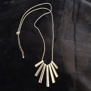 Gold & Silver Bars Necklace w/gold chain.